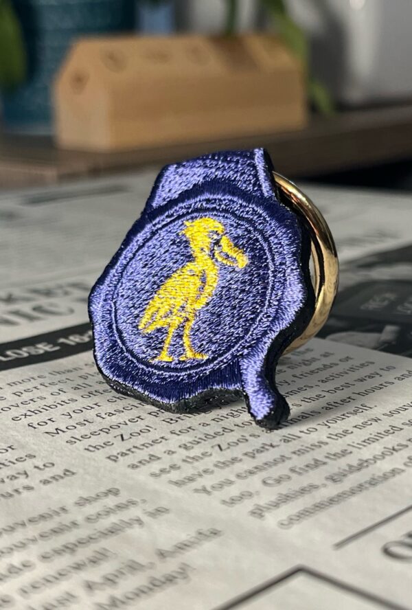 ハシビロコウの刺繍リング