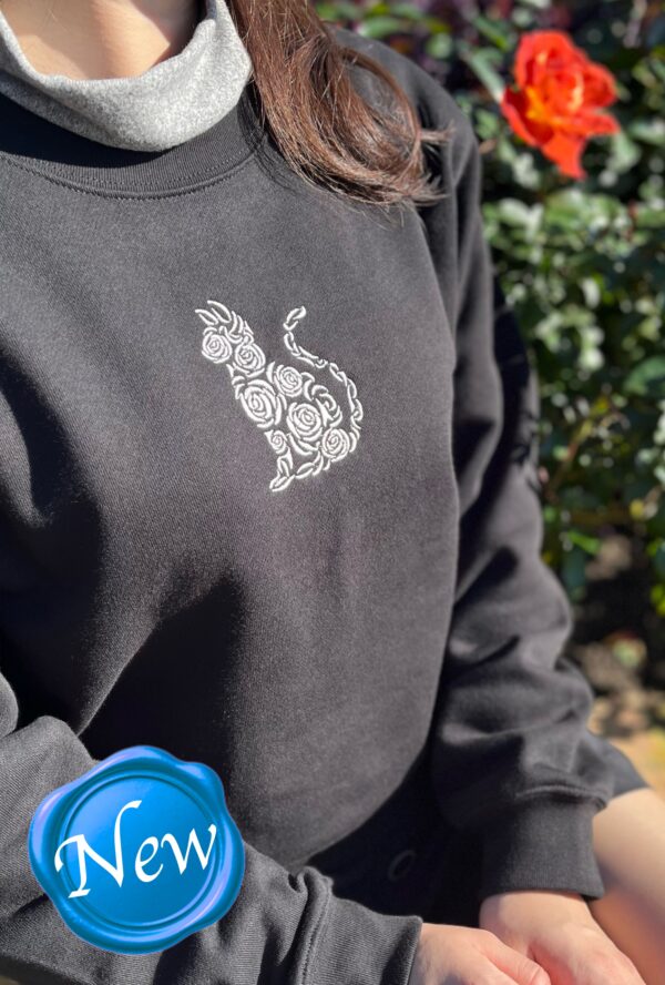 ローズキャットのスウェット(W/B)